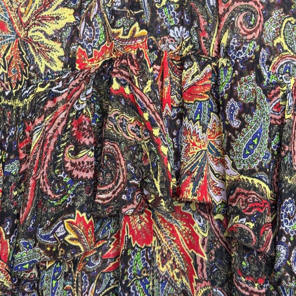ZARA SHEER PAISLEY BOHO MIDI MAXI DRESS  ROMANTIC RARE FLOWER CHILD HIPPIECORE S - Picture 7 of 13
